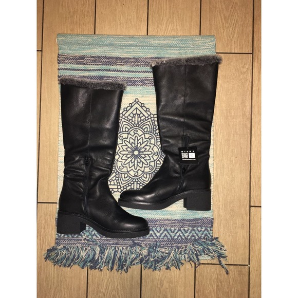 Winter Leather knee High Black Boots EU Size 37-Carmela (Made in Spain) - Picture 5 of 12